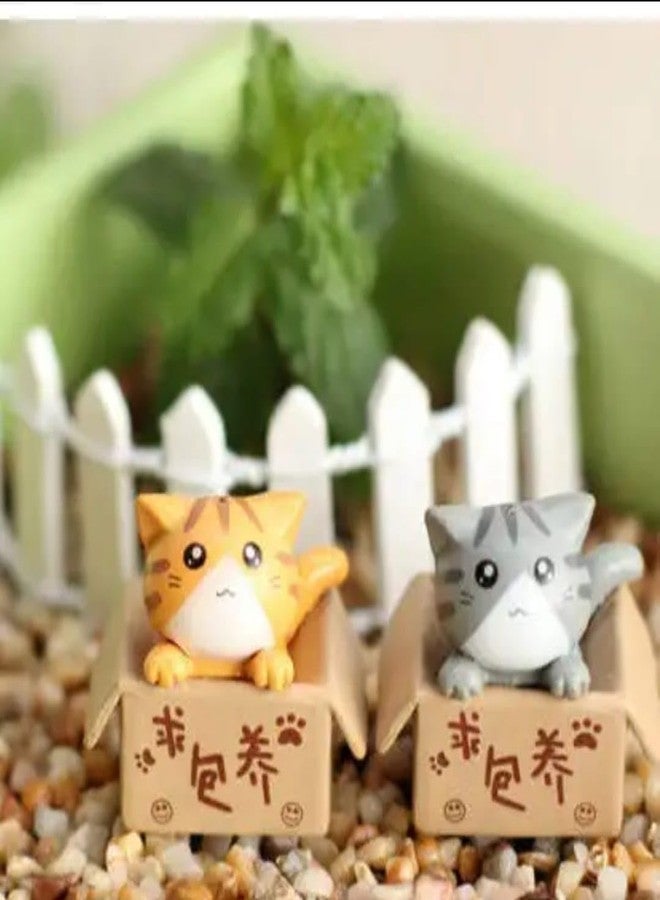 VRB Dec 4 Pcs Miniature Toys,Showpiece for Home Decor,Decorative Items,Car Dashboard,Valentine,Gifts Figurines,Cake Decoration Items,Figurines for Home Decor. (4 Pcs Cute Cat Miniature) - Image 4